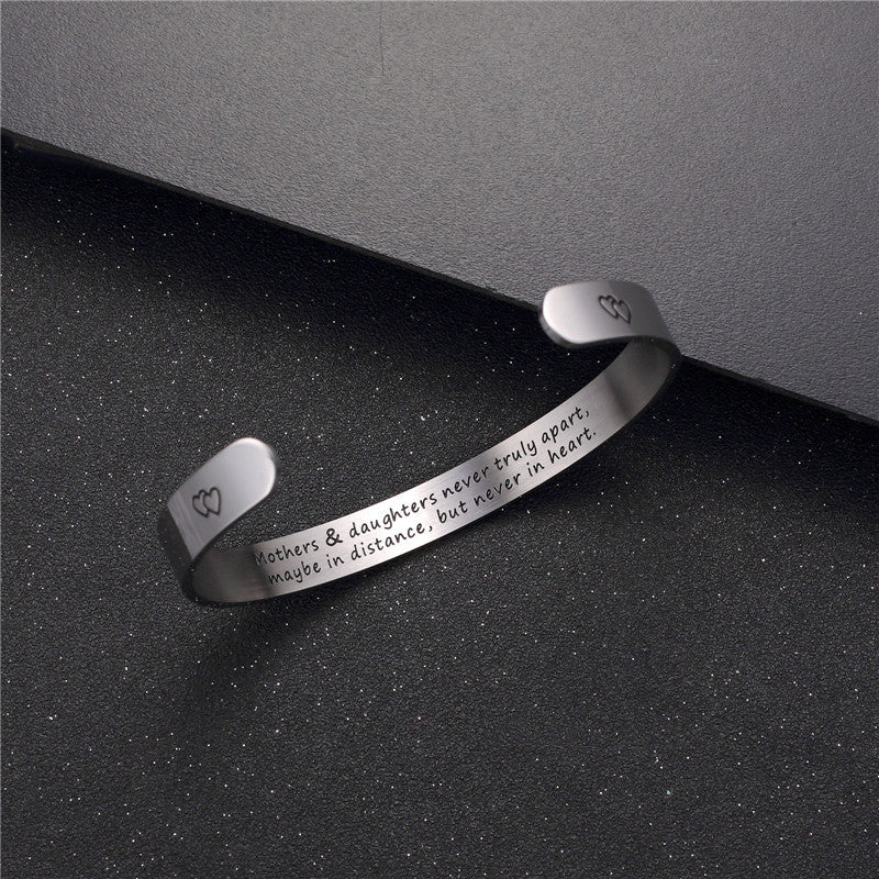 Mother'S Day Ornaments Lettered Titanium Steel Bracelet