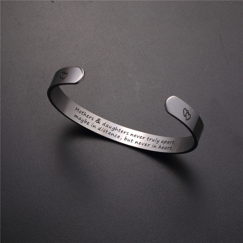 Mother'S Day Ornaments Lettered Titanium Steel Bracelet