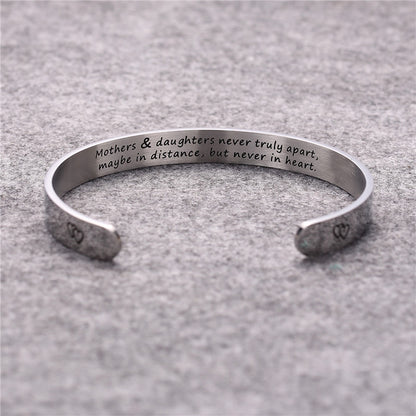 Mother'S Day Ornaments Lettered Titanium Steel Bracelet