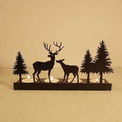 Metal Elk Tree Candlestick Crafts Decorative Ornaments