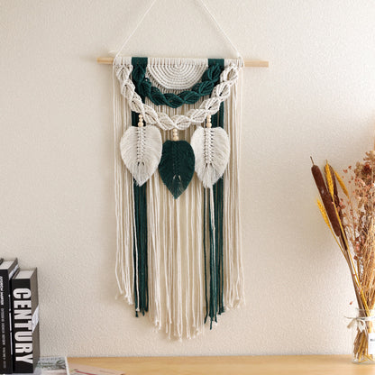 Creative Personality Green Leaves Tassel Tapestry