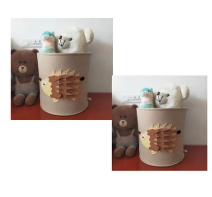 Cartoon Felt Storage Basket Toy Storage Bucket Portable Laundry Storage Basket