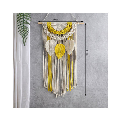 Creative Personality Green Leaves Tassel Tapestry