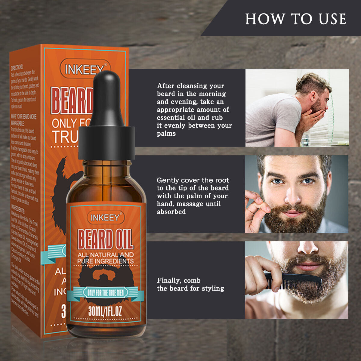 Beard Growth Oil Serum Fast Growing Beard Mustache Facial Hair Grooming For Men