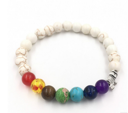 Agate molten rock 8mm energy volcanic stone chakra colorful beads bracelet string