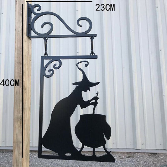 Metal Wall Art Witch Leaky Cauldron Sign