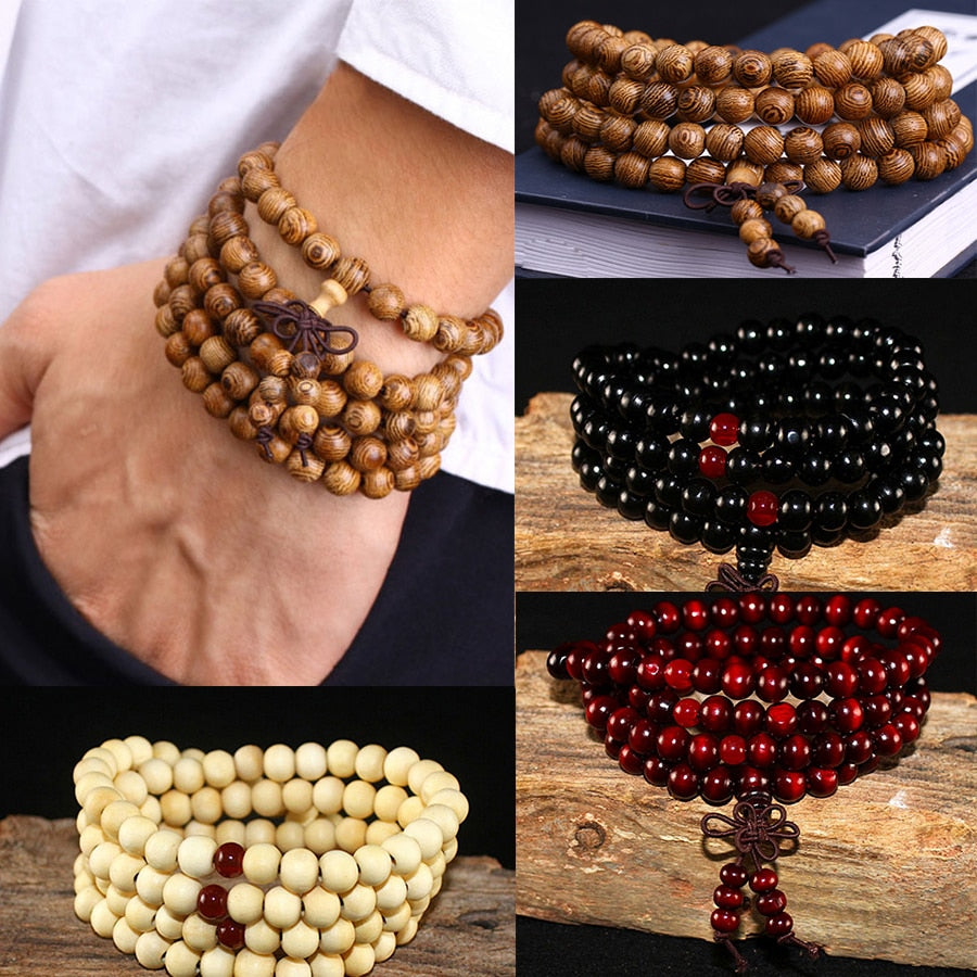 9 Styles 6mm Natural Sandalwood Buddhist Buddha Wood Prayer Beaded