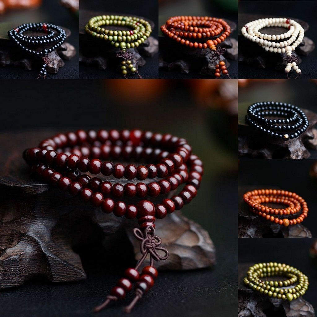 9 Styles 6mm Natural Sandalwood Buddhist Buddha Wood Prayer Beaded