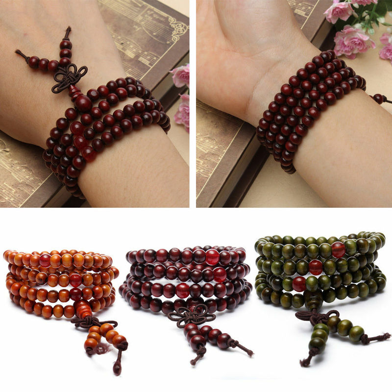 9 Styles 6mm Natural Sandalwood Buddhist Buddha Wood Prayer Beaded