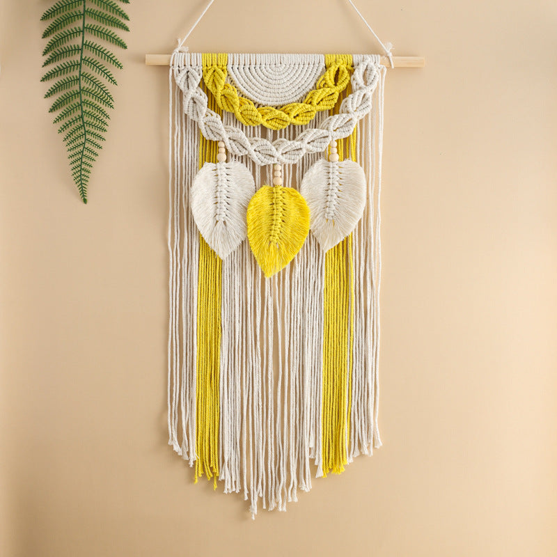 Creative Personality Green Leaves Tassel Tapestry