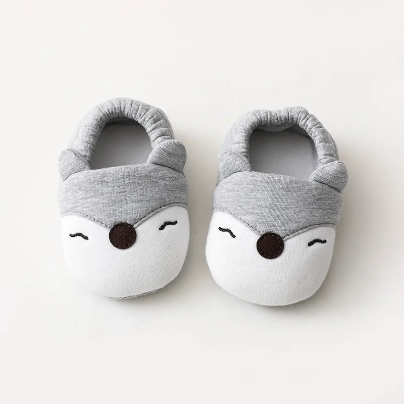 Newborn Baby Shoes Boys Girls Soft Sole Non Skid Crib Toddler Shoe Cute Animal Winter Warm Booties First Walker Crib Shoes 0-18M