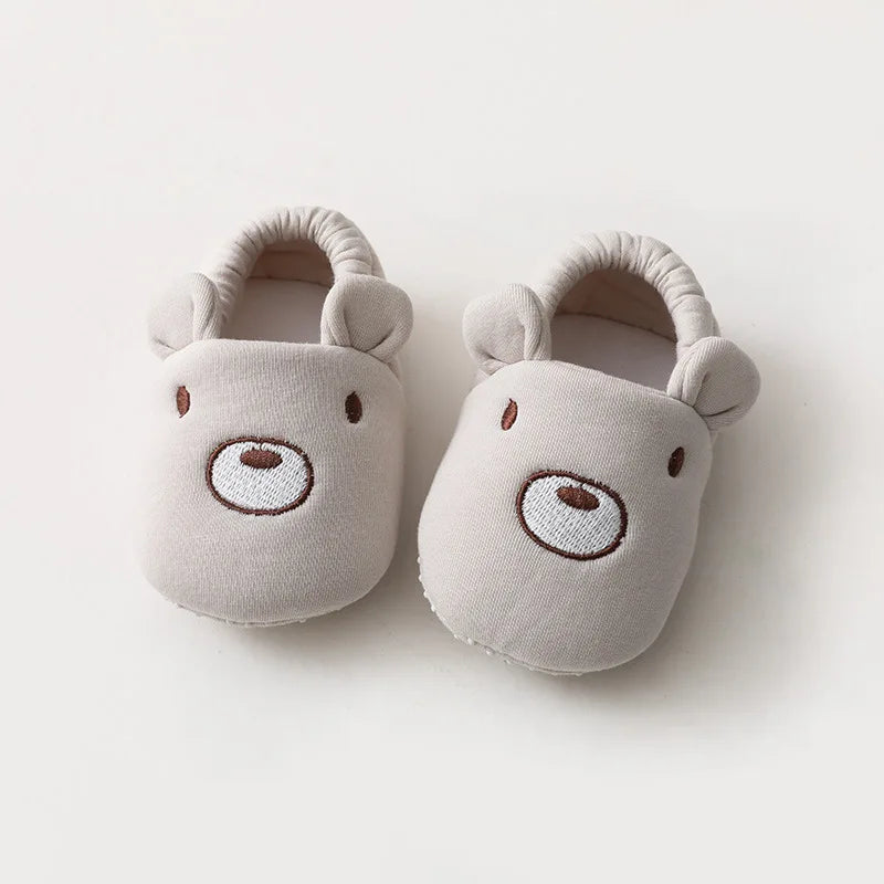 Newborn Baby Shoes Boys Girls Soft Sole Non Skid Crib Toddler Shoe Cute Animal Winter Warm Booties First Walker Crib Shoes 0-18M