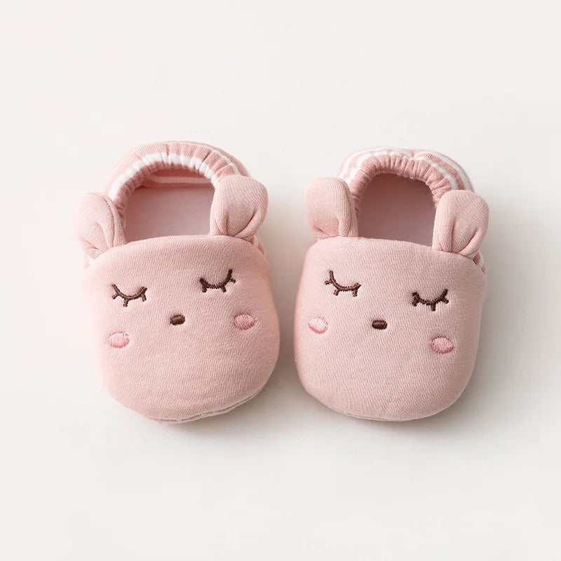 Newborn Baby Shoes Boys Girls Soft Sole Non Skid Crib Toddler Shoe Cute Animal Winter Warm Booties First Walker Crib Shoes 0-18M