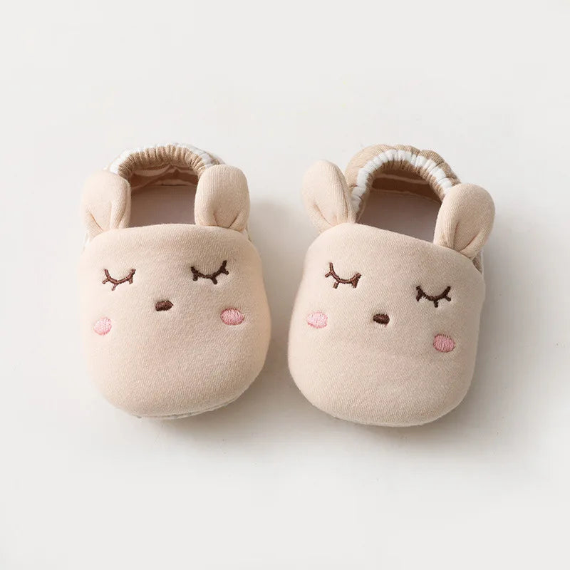 Newborn Baby Shoes Boys Girls Soft Sole Non Skid Crib Toddler Shoe Cute Animal Winter Warm Booties First Walker Crib Shoes 0-18M