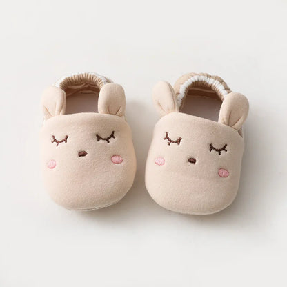 Newborn Baby Shoes Boys Girls Soft Sole Non Skid Crib Toddler Shoe Cute Animal Winter Warm Booties First Walker Crib Shoes 0-18M