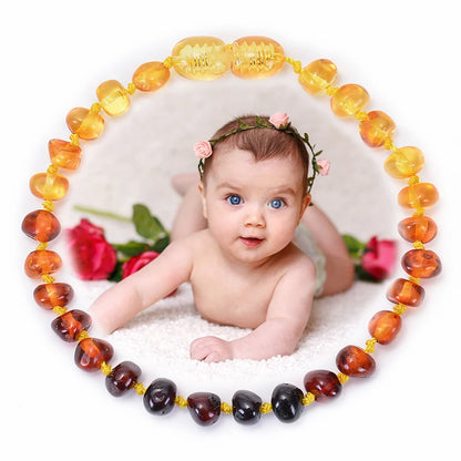 Natural Baltic Amber Bracelet for Baby Children Handmade Certified Baltic Amber Beads Teething Bracelets Anklet Jewelry Gifts