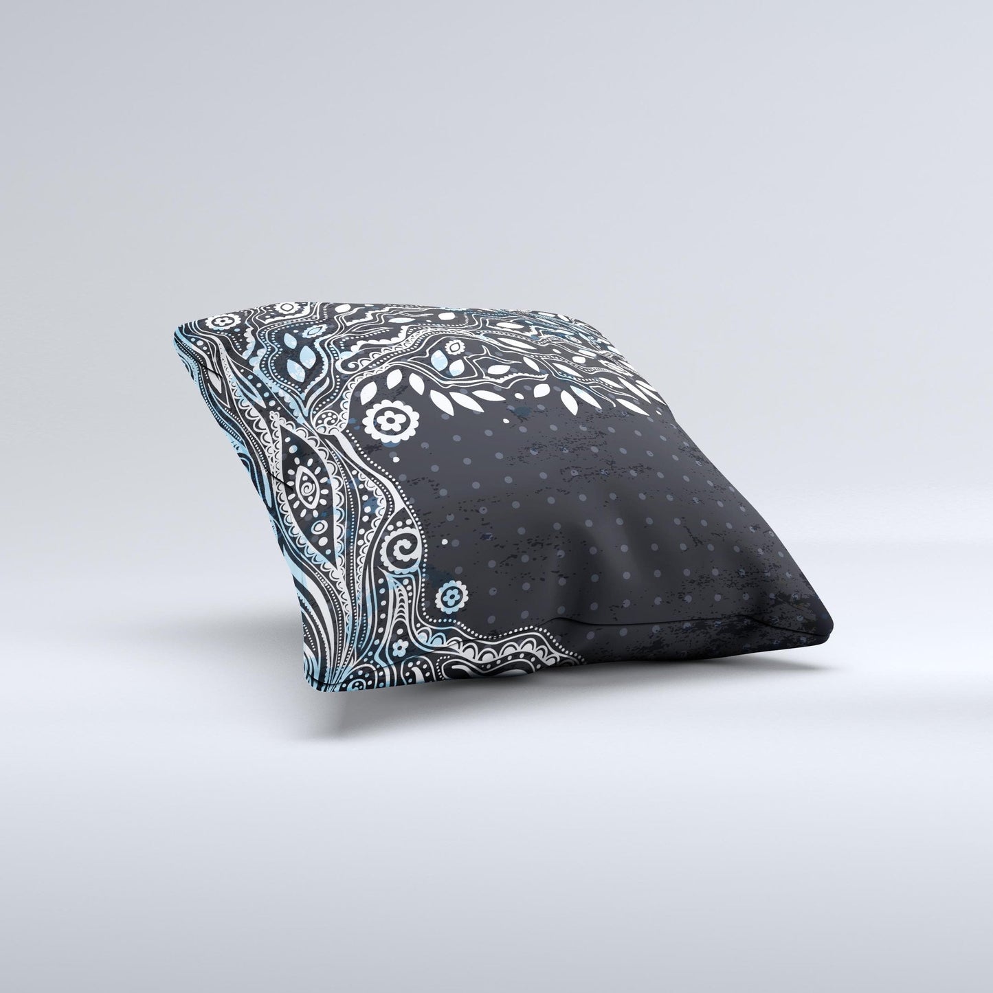 The Flourish Black and White Tree ink-Fuzed Decorative Throw Pillow