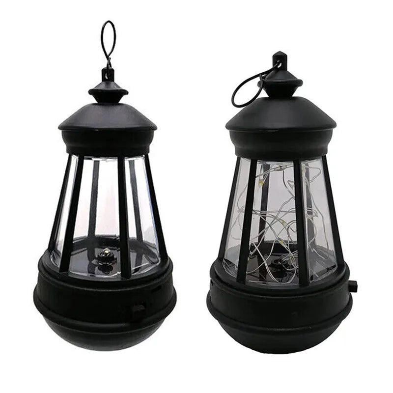 1 Pc 2 Styles 2V 40MA Waterproof LED Solar Retro Lantern Hanging Light