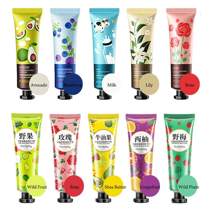 10pcs Fruity Flowery Hand Cream Moisturizing Anti-wrinkle Anti Chap