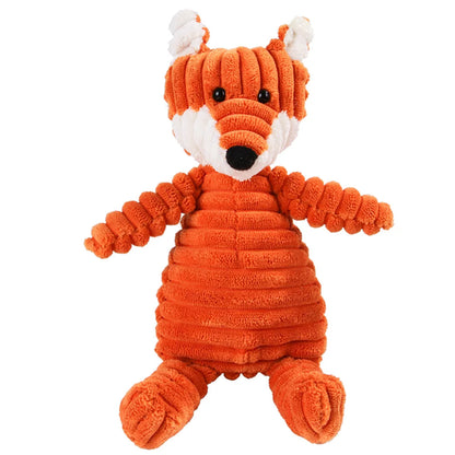 Pet Dogs Plush Animal Chewing Toy Wear-resistant Squeak Cute Bear Fox