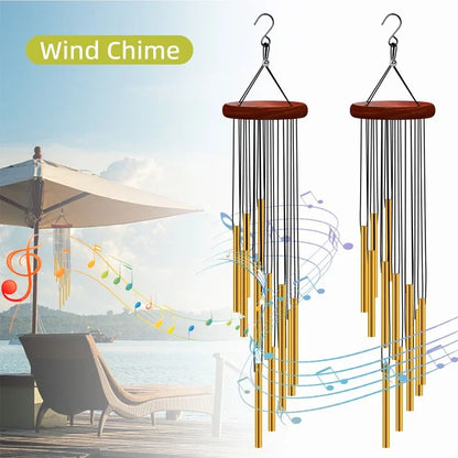 Wooden Retro Wind Chimes Metal Ornaments Outdoor Garden Decoration