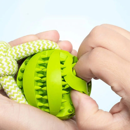 Dog Toys Balls Interactive Treat Rope Rubber Leaking Balls for Small