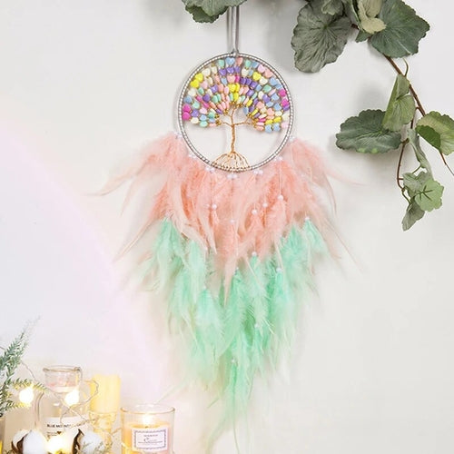 Wall Hanging Dreamcatchers Gem Crystal Tree Of Life Dream Catcher Home