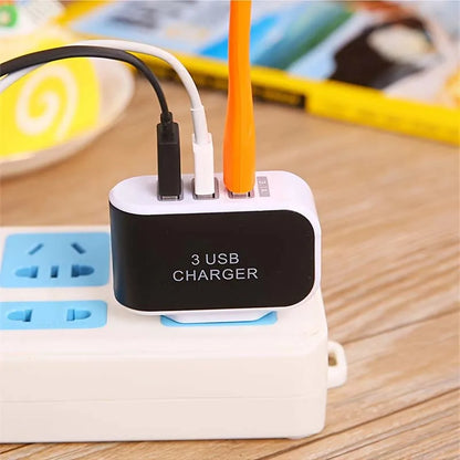 5V 1A 3-Port USB Wall Charger Adapter Candy Color For Mobile Phone