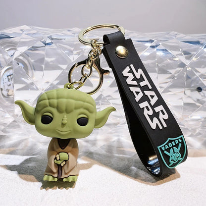 Star Wars Anime Figure Yoda Keychain Mandalorian Darth Vader Chewbacca