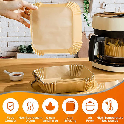 50/100Pcs Air Fryer Disposable Paper Air Fryer Accessories Square