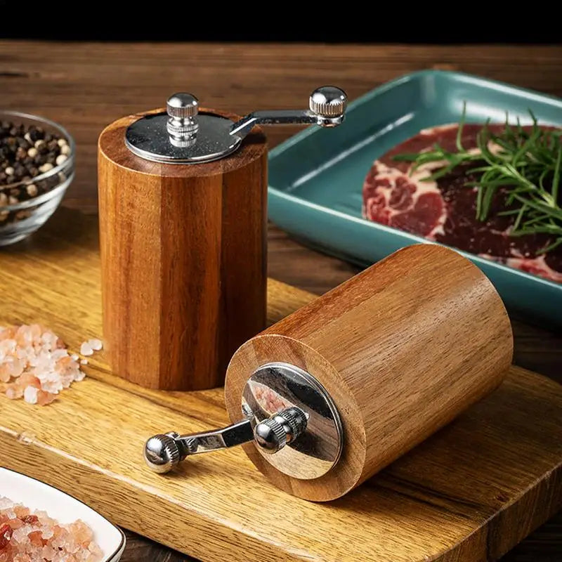 Wood Salt and Pepper Grinder Manual Flax Seed Mill Adjustable