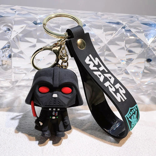 Star Wars Anime Figure Yoda Keychain Mandalorian Darth Vader Chewbacca