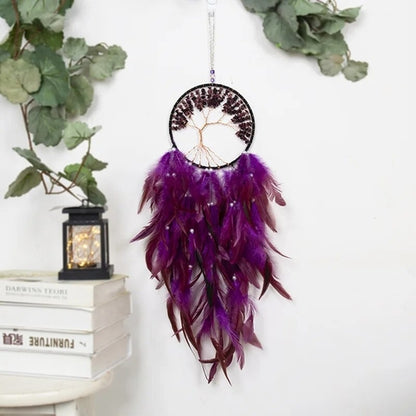 Wall Hanging Dreamcatchers Gem Crystal Tree Of Life Dream Catcher Home