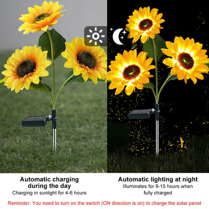 LED Solar Sunflowers Rose Flower Light Home Decorative Flower Lights