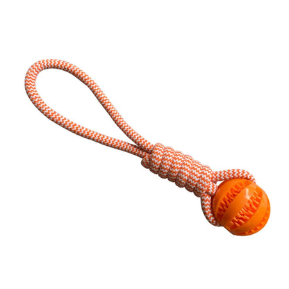 Dog Toys Balls Interactive Treat Rope Rubber Leaking Balls for Small