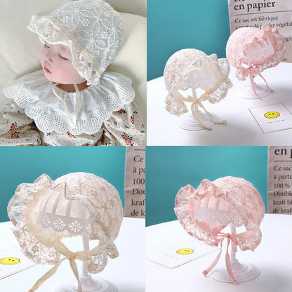 Cute Summer Lace Flower Newborn Baby Hat Princess Baby Girl Infant