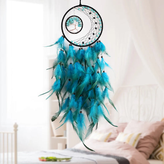 Wall Hanging Dreamcatchers Gem Crystal Tree Of Life Dream Catcher Home