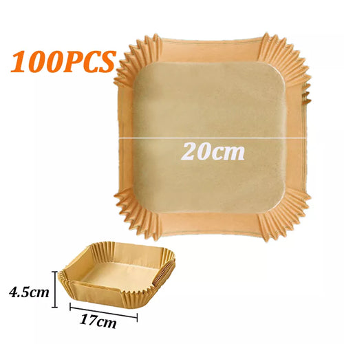 50/100Pcs Air Fryer Disposable Paper Air Fryer Accessories Square