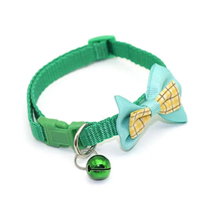 Adjustable Pets Cat Dog Collars Cute Bow Tie With Bell Pendant