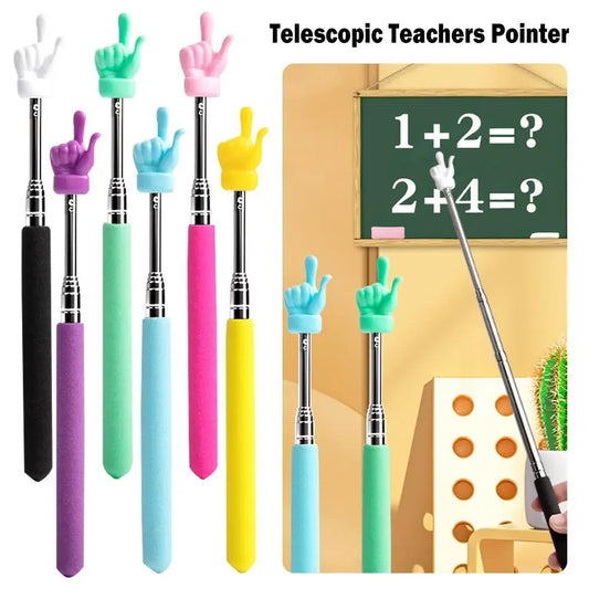 Retractable Teacher Pointer Finger Design StainlessSteel Telescopic