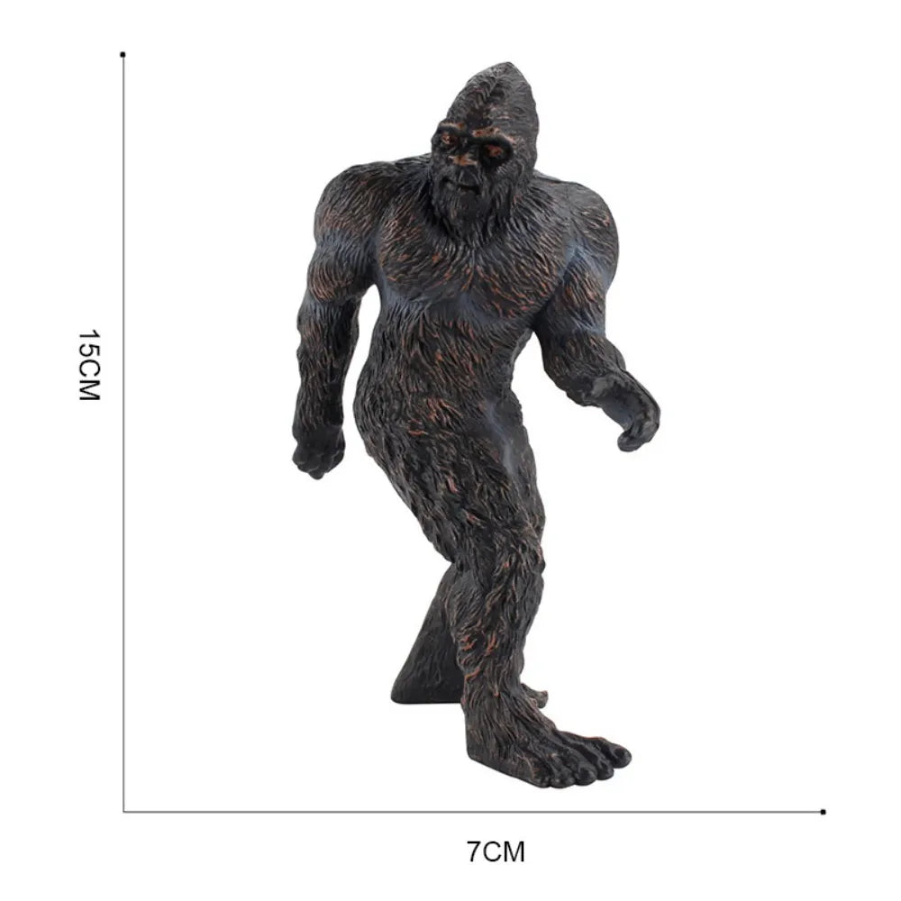 Black Brown Bigfoot Statue Interesting 5.9inch PVC Indoor Desk