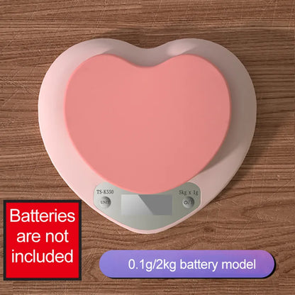 Multi-Function Kitchen Baking Scale Pink Heart-shaped Portable