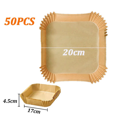 50/100Pcs Air Fryer Disposable Paper Air Fryer Accessories Square