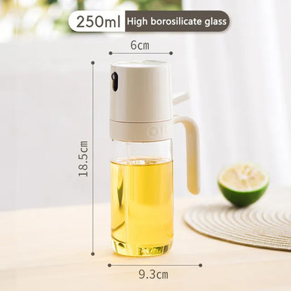 Oil Spray Bottle 250ml High Borosilicate Glass Cooking Oil Dispensers