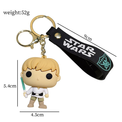 Star Wars Anime Figure Yoda Keychain Mandalorian Darth Vader Chewbacca