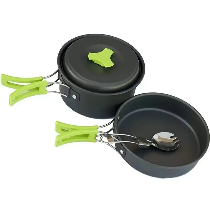 Camping Cookware Set Aluminum Nonstick Portable Outdoor Tableware