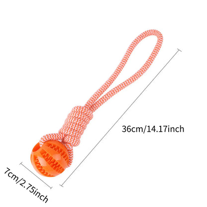 Dog Toys Balls Interactive Treat Rope Rubber Leaking Balls for Small