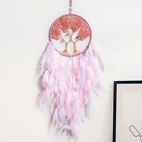 Wall Hanging Dreamcatchers Gem Crystal Tree Of Life Dream Catcher Home