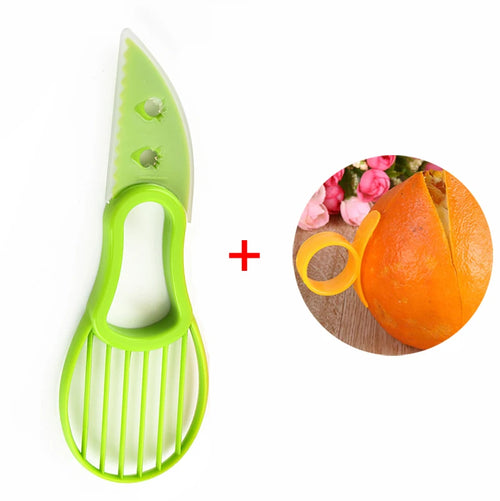 3 In 1 Avocado Slicer Shea Corer Butter Fruit Peeler Cutter Pulp