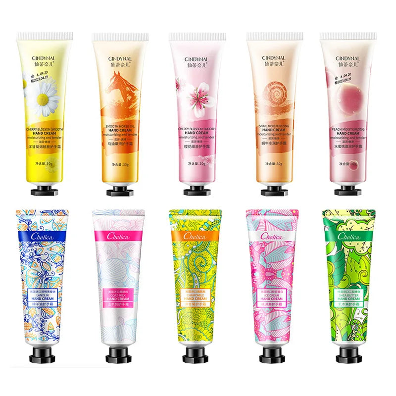 10pcs Fruity Flowery Hand Cream Moisturizing Anti-wrinkle Anti Chap